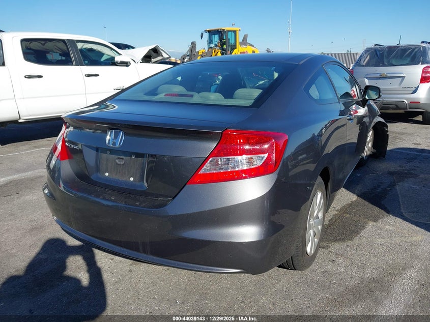 2012 Honda Civic 1.8 Lx grey Lot 111044039143 Vin 2HGFG3B59CH558141