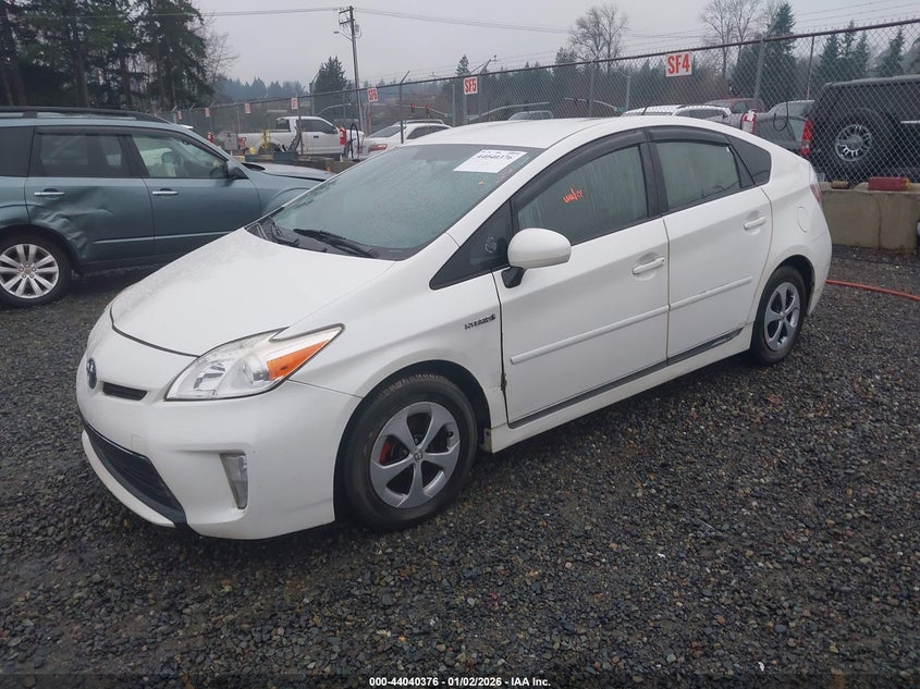 2012 Toyota Prius 1.8 Two white Lot 111044040376 Vin JTDKN3DU6C5437629