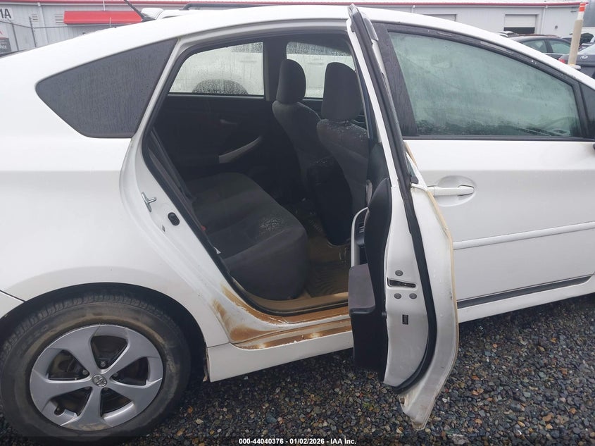 2012 Toyota Prius 1.8 Two white Lot 111044040376 Vin JTDKN3DU6C5437629