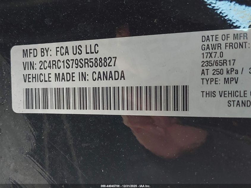 2025 Chrysler Pacifica - 2C4RC1S79SR588827