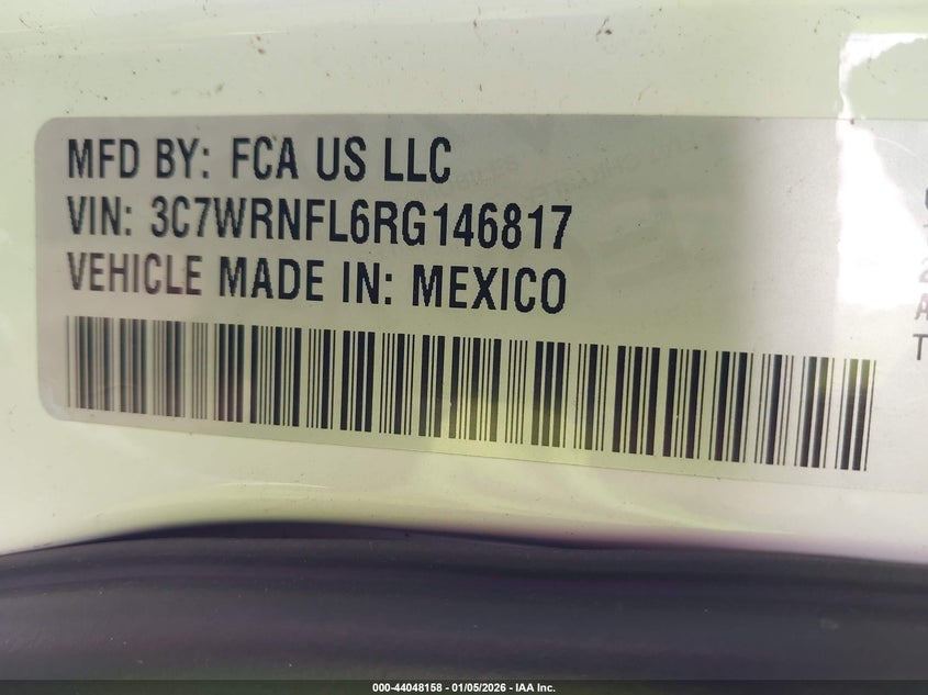 2024 Ram 5500 Chassis Tradesman/Slt/Laramie/Limited VIN: 3C7WRNFL6RG146817 Lot: 44048158