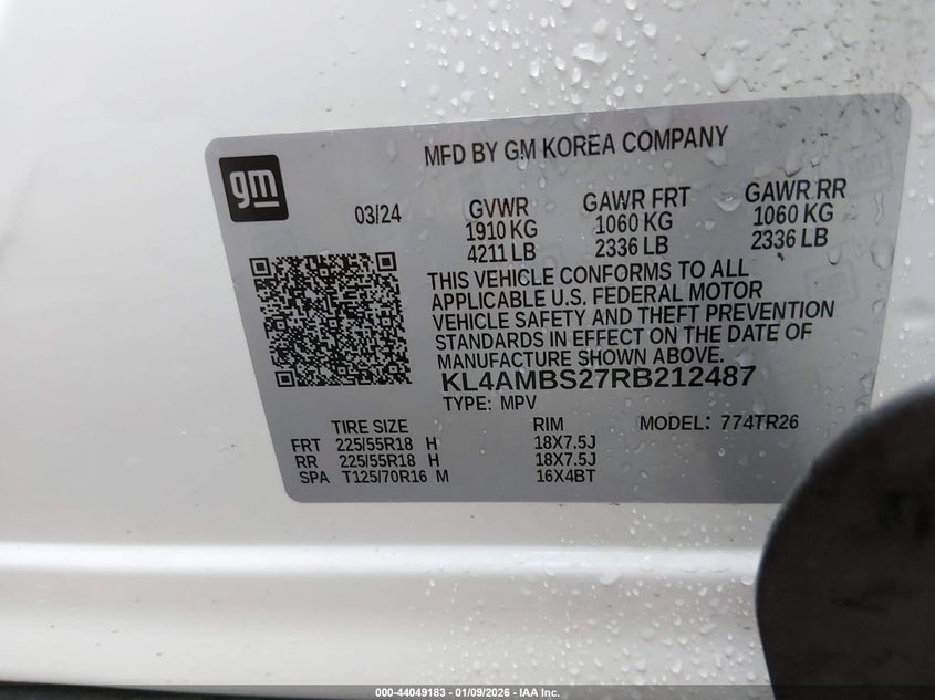 2024 Buick Encore Gx Preferred Fwd VIN: KL4AMBS27RB212487 Lot: 44049183