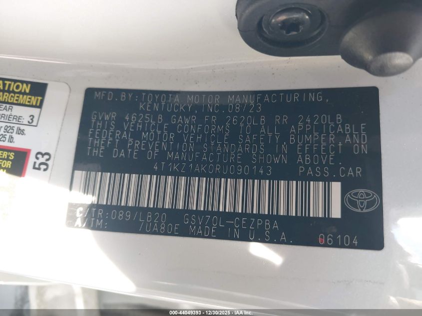 2024 Toyota Camry - 4T1KZ1AK0RU090143