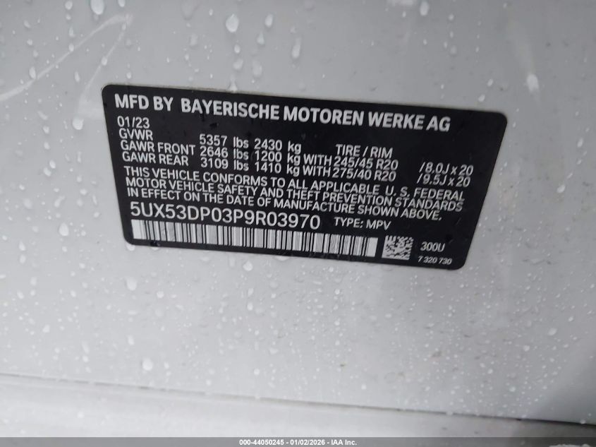 2023 BMW X3 - 5UX53DP03P9R03970