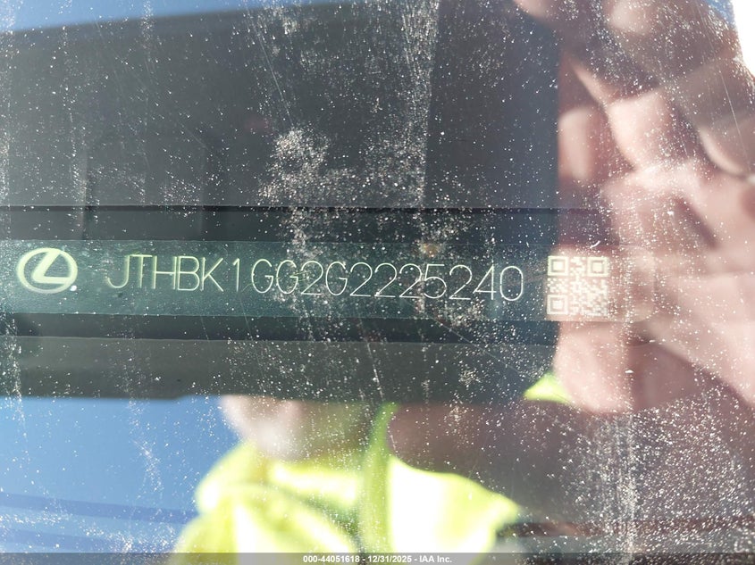 2016 Lexus Es 350 VIN: JTHBK1GG2G2225240 Lot: 44051618