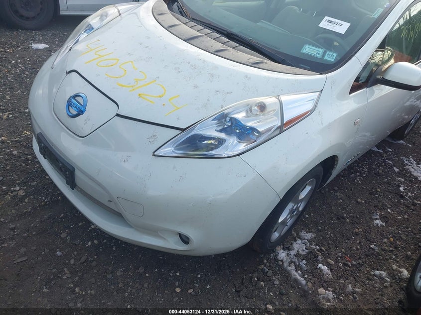 2012 Nissan Leaf Sl white Lot 111044053124 Vin JN1AZ0CPXCT019213