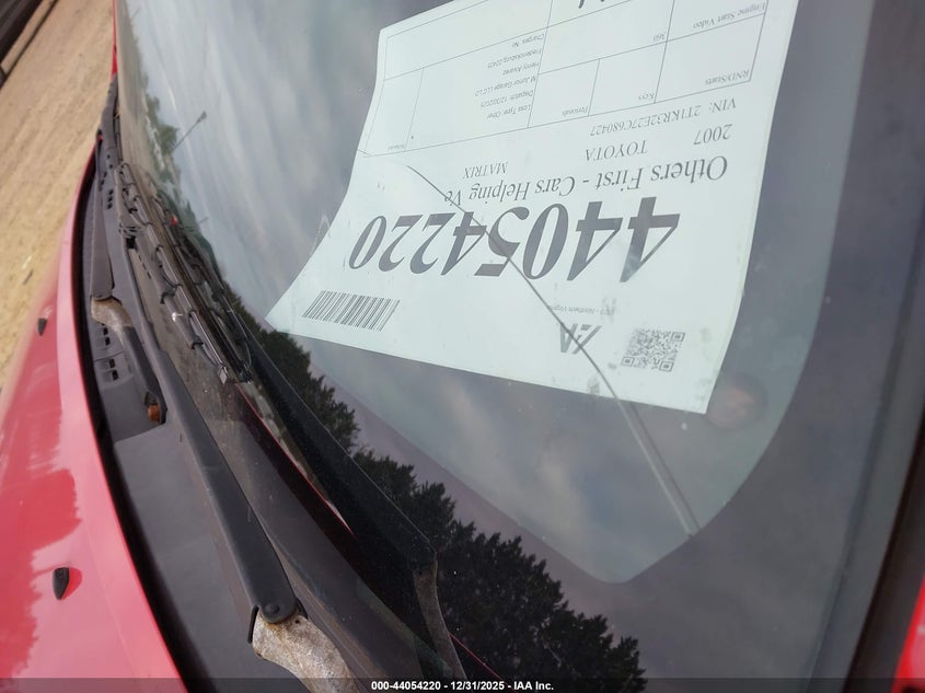 2007 Toyota Matrix Xr VIN: 2T1KR32E27C680427 Lot: 44054220