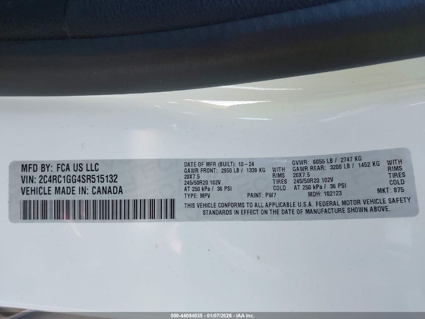 2025 Chrysler Pacifica - 2C4RC1GG4SR515132