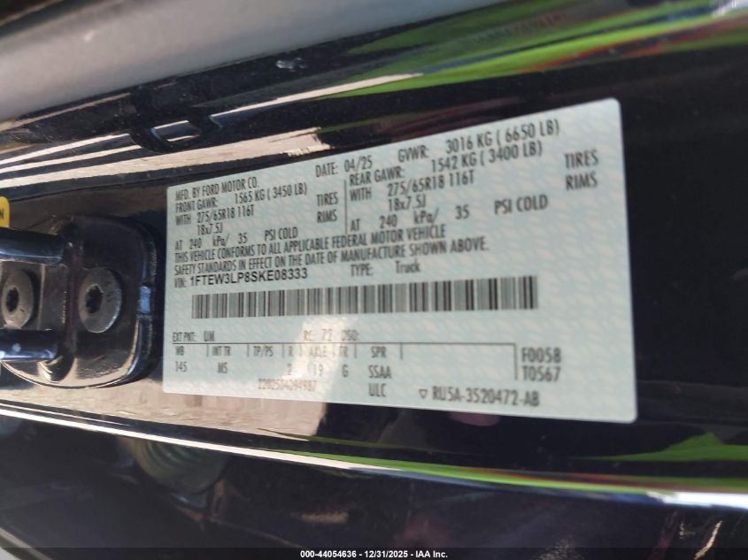 2025 Ford F-150 - 1FTEW3LP8SKE08333