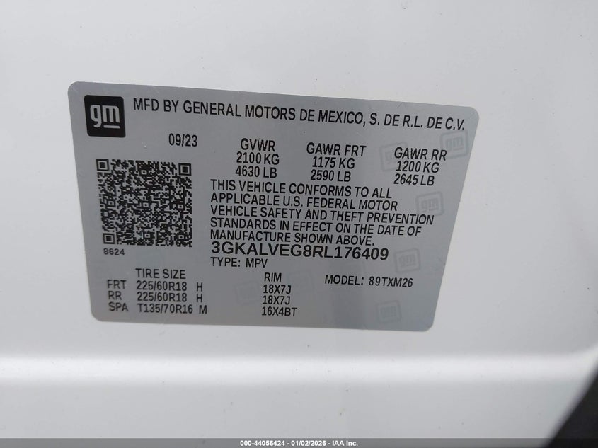 VIN 3GKALVEG8RL176409 2024 GMC TERRAIN AWD SLT