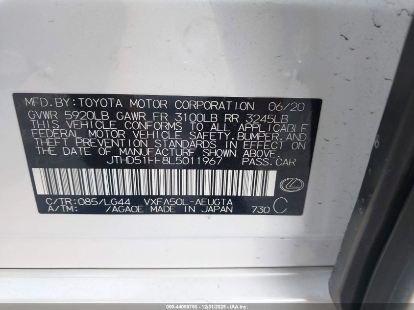 2020 Lexus LS 500 - JTHD51FF8L5011967