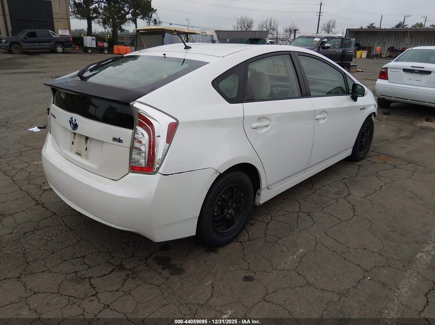 2012 Toyota Prius 1.8 Two white Lot 111044059095 Vin JTDKN3DU9C5453646