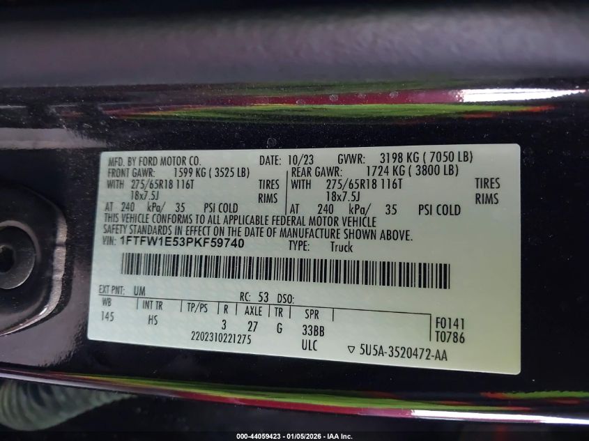 2023 Ford F-150 - 1FTFW1E53PKF59740