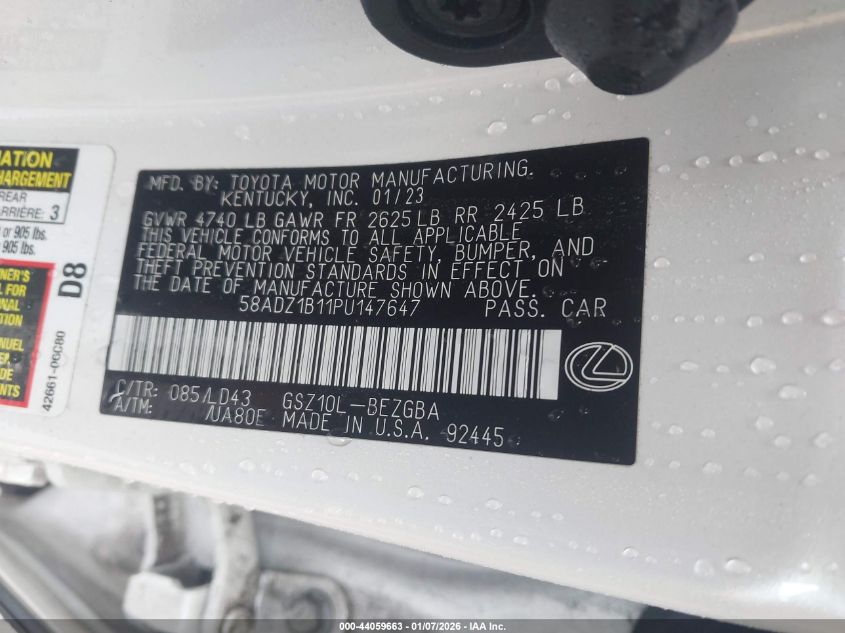 2023 Lexus ES 350 - 58ADZ1B11PU147647