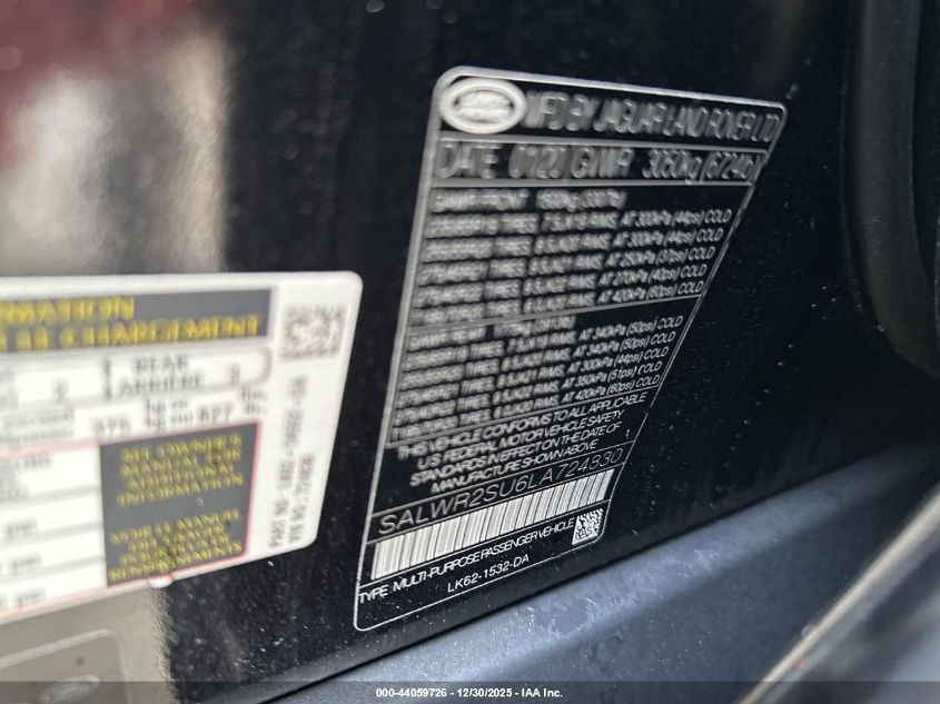 2020 Land Rover Range Rover Sport - SALWR2SU6LA724830