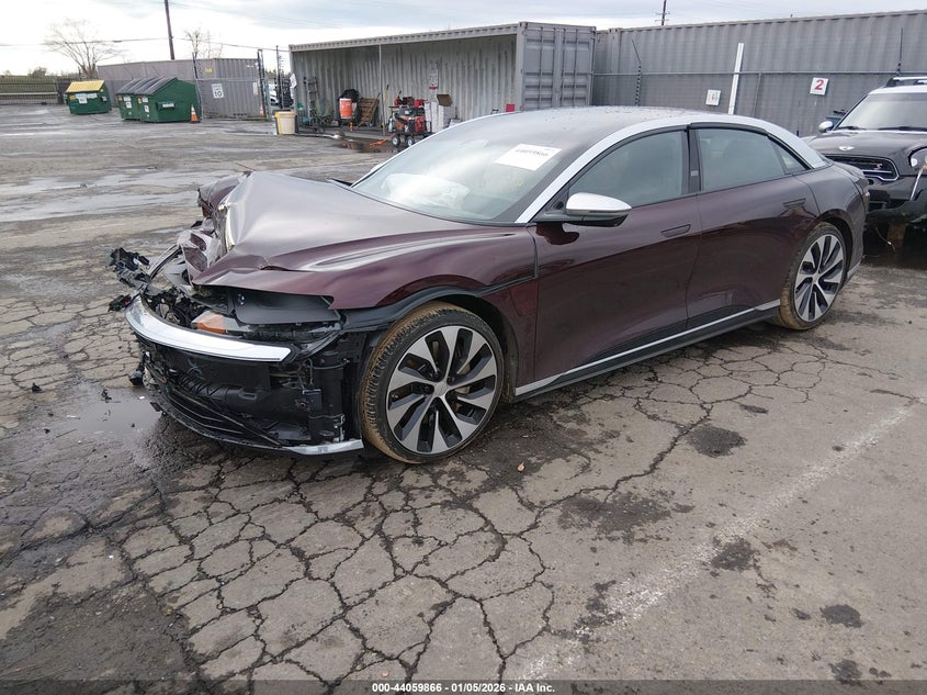 Vin: 50ea1gba0na001498, lot: 44555649, lucid air grand touring 20222