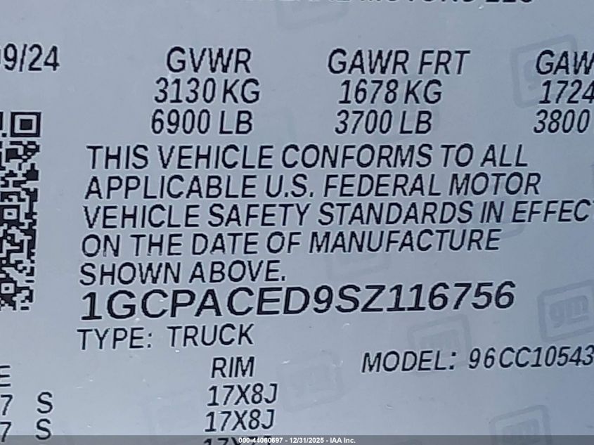 2025 Chevrolet Silverado 1500 - 1GCPACED9SZ116756