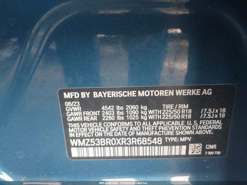 2024 Mini Countryman Cooper S VIN: WMZ53BR0XR3R68548 Lot: 44061426