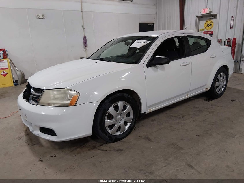 2012 Dodge Avenger 2.4 Se white Lot 111044062185 Vin 1C3CDZAB8CN220374