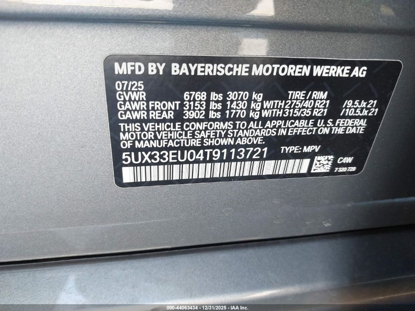 2026 BMW X5 - 5UX33EU04T9113721