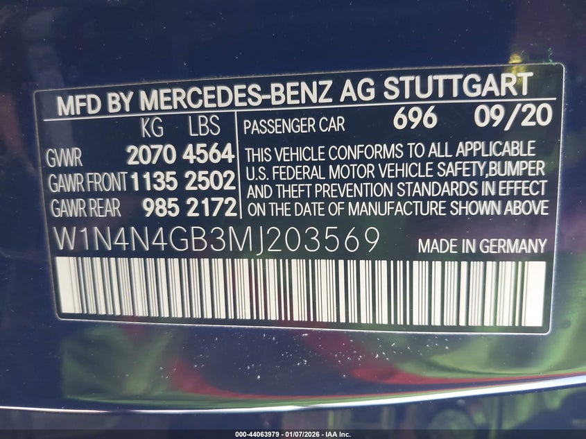 2021 Mercedes-Benz Gla 250 VIN: W1N4N4GB3MJ203569 Lot: 44063979