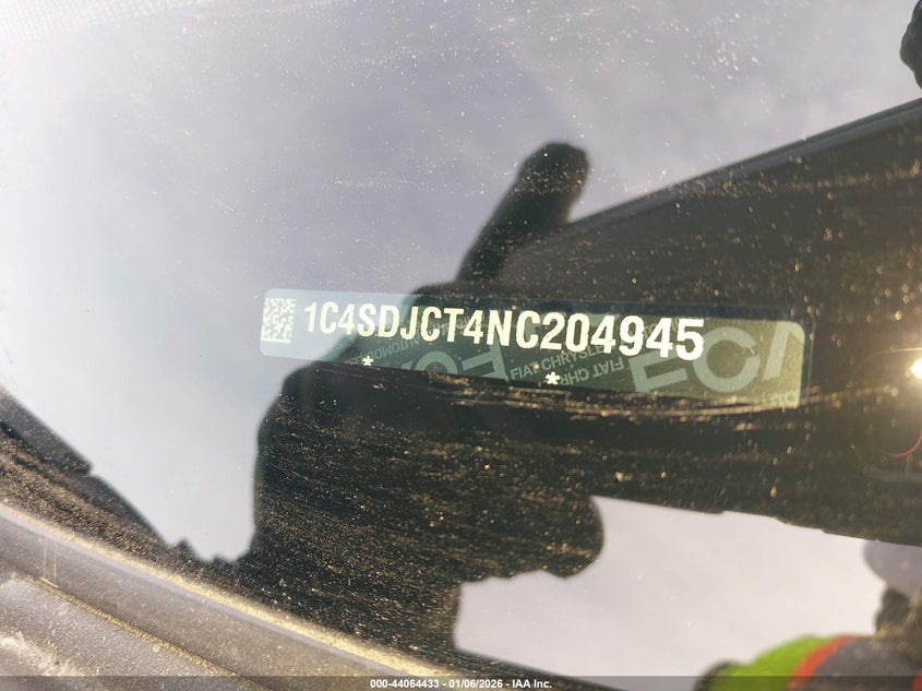 2022 Dodge Durango R/T Awd VIN: 1C4SDJCT4NC204945 Lot: 44064433