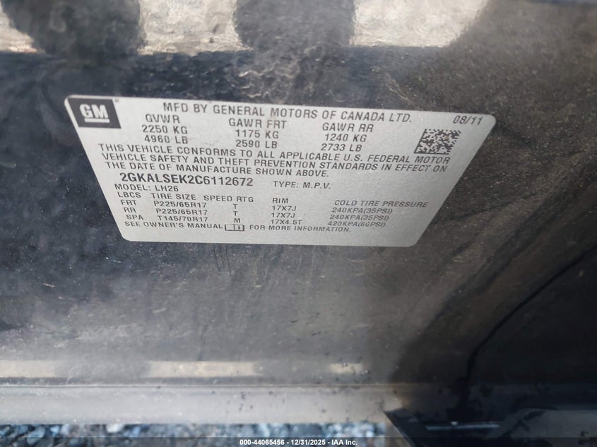 2GKALSEK2C6112672 2012 Gmc Terrain 2.4 Sle-2 Black