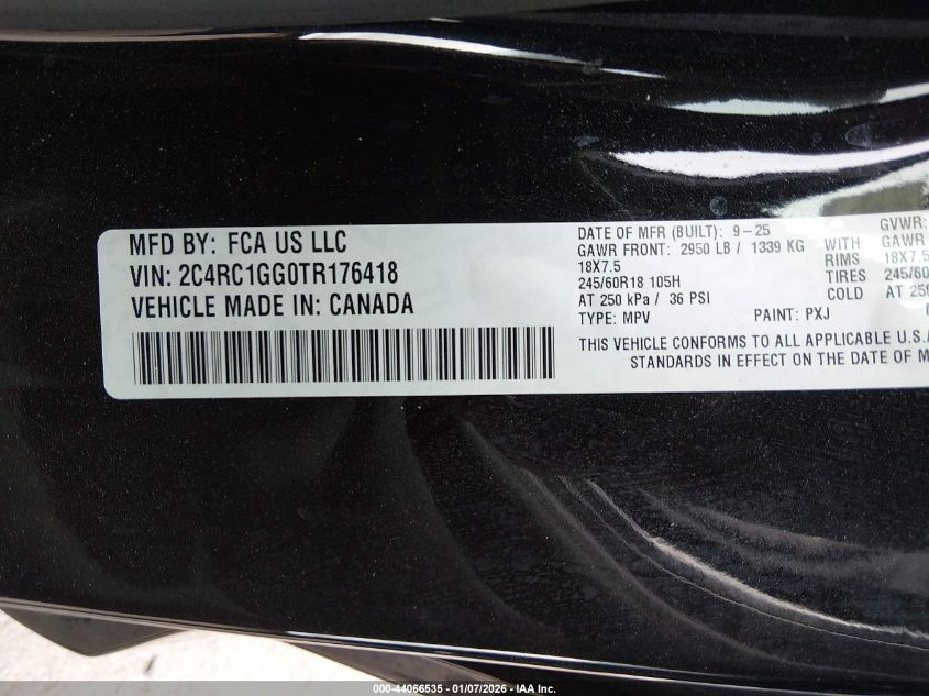 2026 Chrysler Pacifica - 2C4RC1GG0TR176418