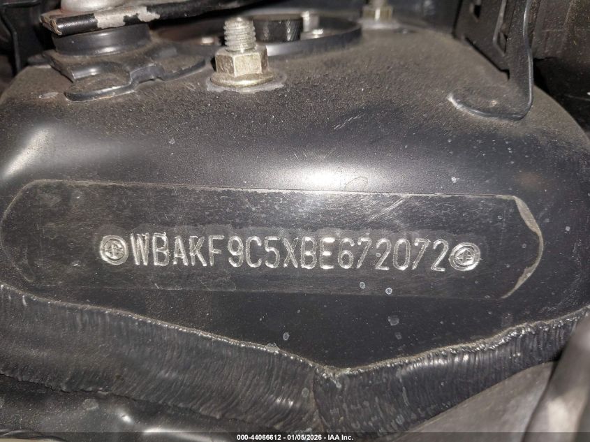 2011 BMW 335I xDrive VIN: WBAKF9C5XBE672072 Lot: 44066612