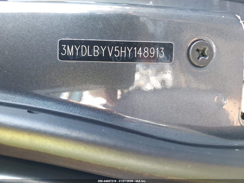 VIN 3MYDLBYV5HY148913 2017 TOYOTA YARIS IA