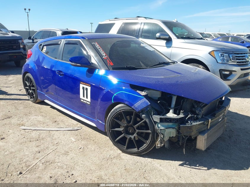 KMHTC6AE1EU183244 2014 Hyundai Veloster Turbo W/Black auction photo 1
