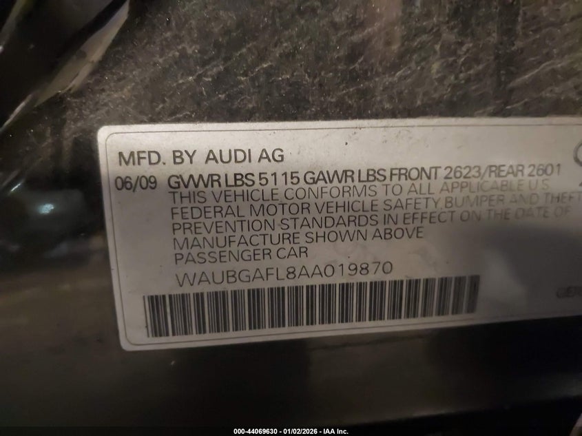 2010 Audi S4 3.0 Premium Plus VIN: WAUBGAFL8AA019870 Lot: 44069630