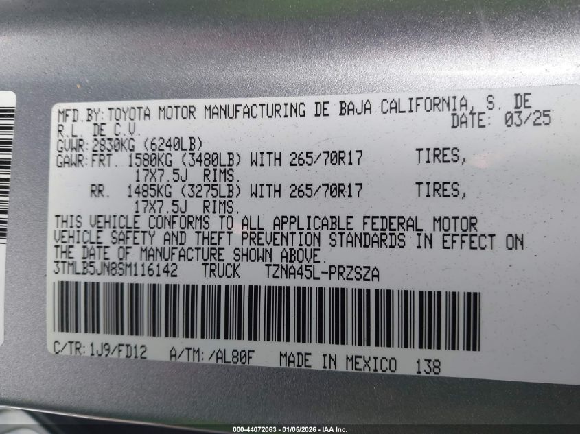 2025 Toyota Tacoma - 3TMLB5JN8SM116142