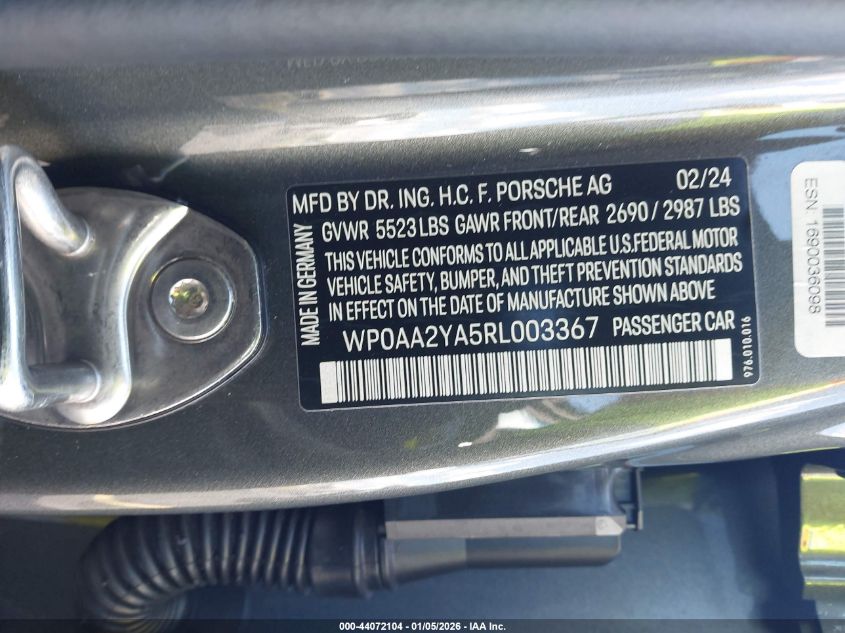 2024 Porsche Panamera - WP0AA2YA5RL003367