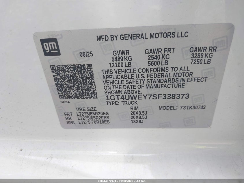2025 GMC SIERRA 3500HD auction photo 8