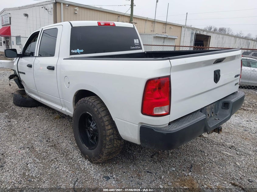 2012 Ram 1500 4.7 Ram St white Lot 111044072681 Vin 1C6RD7KP8CS319242