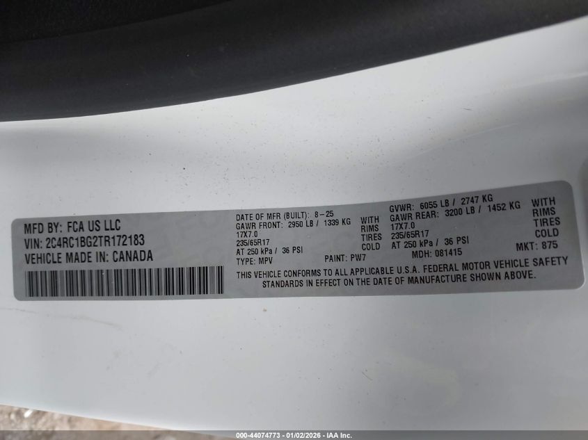 2026 Chrysler Pacifica - 2C4RC1BG2TR172183