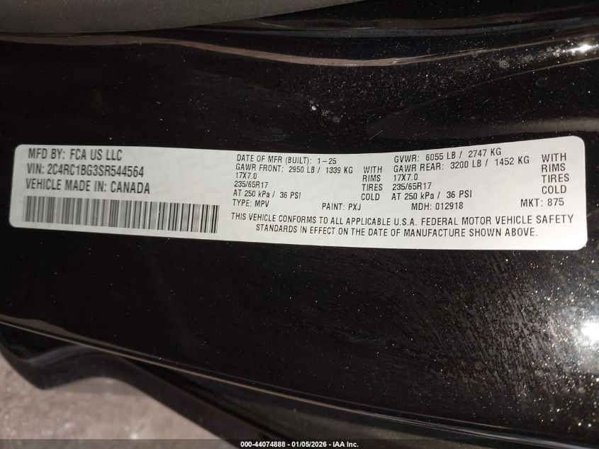 2025 Chrysler Pacifica - 2C4RC1BG3SR544564