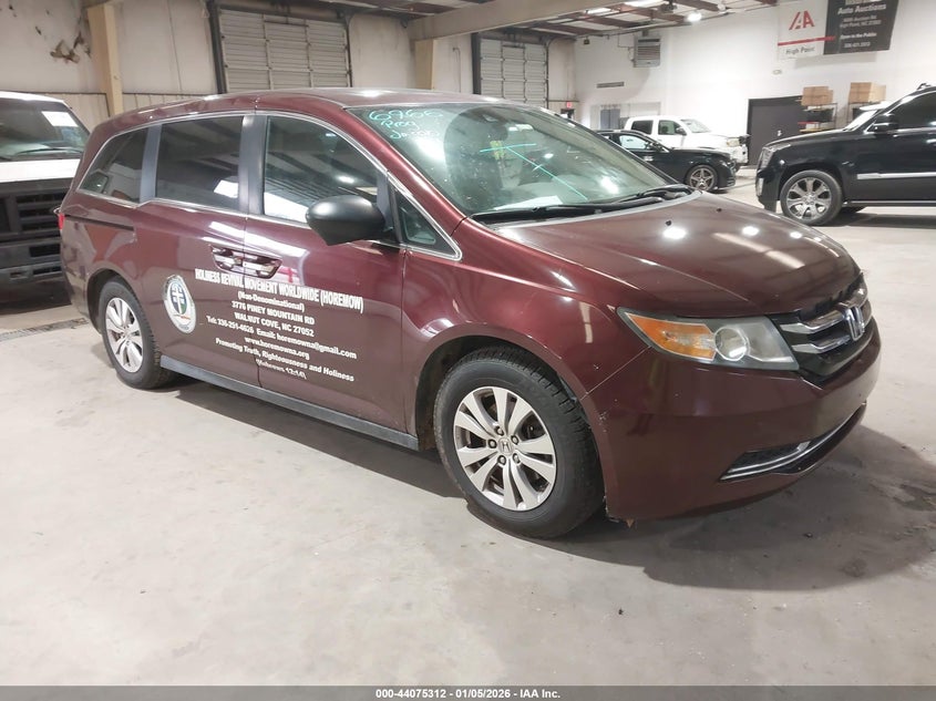 5FNRL5H61EB135792 2014 Honda Odyssey Ex-L auction photo 1