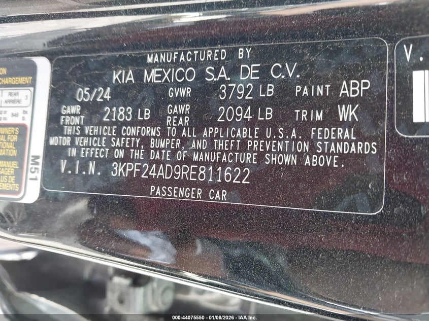 2024 KIA FORTE LXS — Photo 9