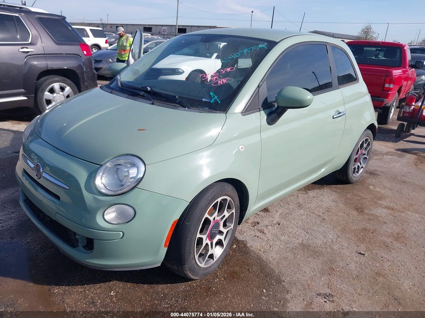 2012 Fiat 500 1.4 Pop green Lot 111044075774 Vin 3C3CFFAR1CT306390