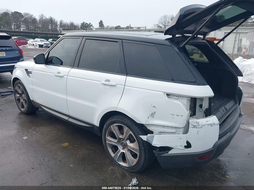 Vin: salwr2vf4fa621424, lot: 44571661, land rover range rover sport 3.0l v6 supercharged hse 20153