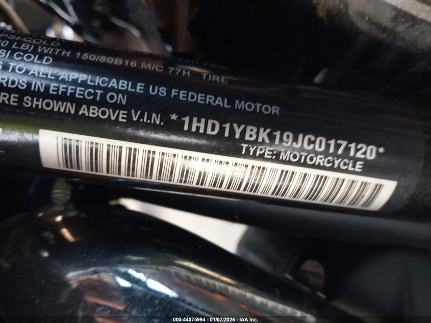2018 Harley-Davidson Flhcs Heritage Classic 114 VIN: 1HD1YBK19JC017120 Lot: 44075994