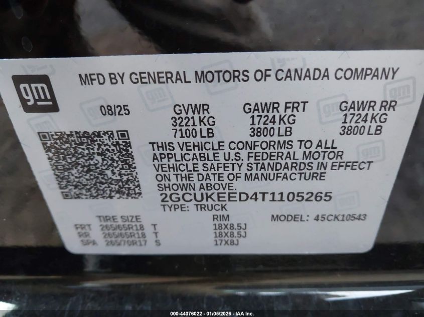 2026 Chevrolet Silverado 1500 - 2GCUKEED4T1105265