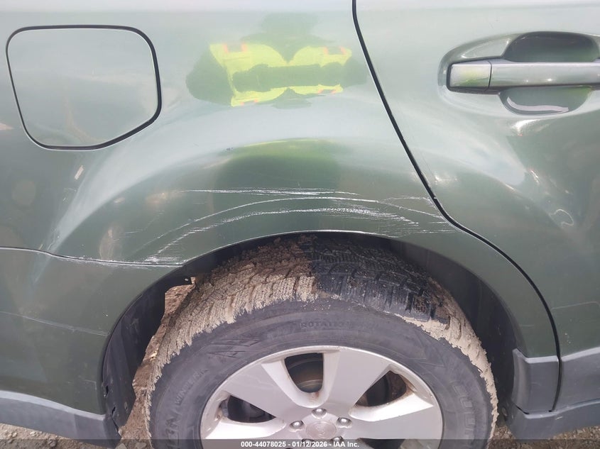 2012 Subaru Outback 2.5 2.5I Premium green Lot 111044078025 Vin 4S4BRBCC1C3205969