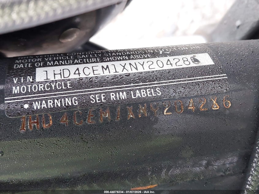 1992 Harley-Davidson Xlh883 H VIN: 1HD4CEM1XNY204286 Lot: 44078234