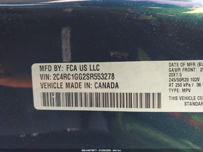 2025 Chrysler Pacifica - 2C4RC1GG2SR553278