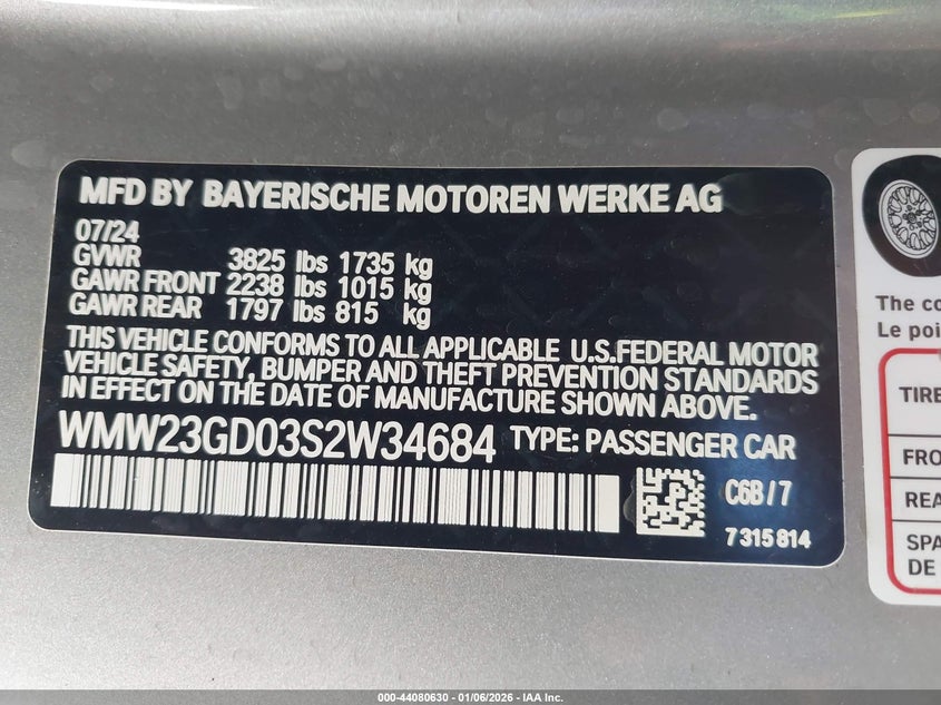 2025 MINI HARDTOP 2.0L I-4 DI, DOHC, V(VIN: WMW23GD03S2W34684