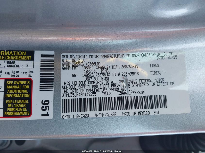 2025 Toyota Tacoma - 3TMLB5JN4SM139255