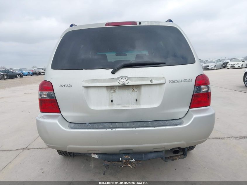 2006 Toyota Highlander VIN: JTEGD21A160139001 Lot: 44081932